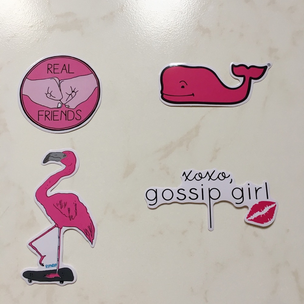 Water proof pink sticker pack